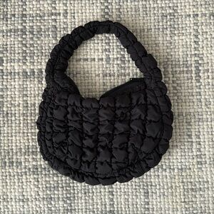 Black Quilted COS Crescent Satchel